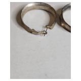 Silver Tone Wide Hoop Earrings