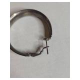 Silver Tone Wide Hoop Earrings