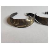 Silver Tone Wide Hoop Earrings