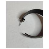 Silver Tone Wide Hoop Earrings