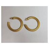 Three Pairs of Gold Tone Hoop Earrings Set