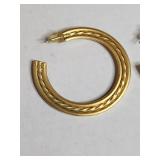 Three Pairs of Gold Tone Hoop Earrings Set