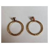 Three Pairs of Gold Tone Hoop Earrings Set