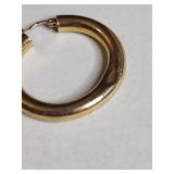 Three Pairs of Gold Tone Hoop Earrings Set