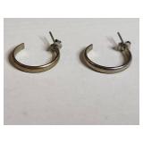 Silver Tone Wide Hoop Earrings Set