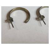 Silver Tone Wide Hoop Earrings Set