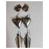 Silver Tone Jewelry Set - 3 Pairs of Earrings