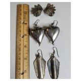 Silver Tone Jewelry Set - 3 Pairs of Earrings