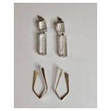 Crystal Drop Earrings with Gold Accents