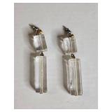 Crystal Drop Earrings with Gold Accents