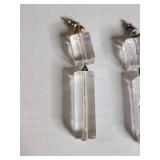 Crystal Drop Earrings with Gold Accents