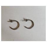 Hoop Earrings Set - White Iridescent and Metal