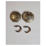 Silver Tone Art Deco Style Earring Set