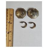 Silver Tone Art Deco Style Earring Set