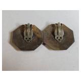 Silver Tone Art Deco Style Earring Set