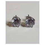 Round Cut Cubic Zirconia Stud Earrings