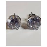 Round Cut Cubic Zirconia Stud Earrings