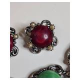 Multi-Color Moonstone and Pearl Jewelry Set