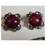 Multi-Color Moonstone and Pearl Jewelry Set