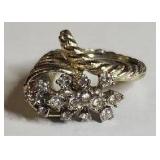 Crystal Cluster Twisted Band Ring