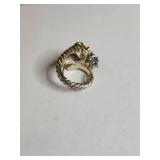 Crystal Cluster Twisted Band Ring