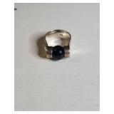 Silpada .925 Sterling Silver Black Onyx Band Ring 14g