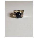 Silpada .925 Sterling Silver Black Onyx Band Ring 14g