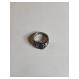 Vintage .925 Sterling Silver and Marcasite Ring 8.9g
