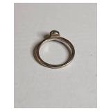 .925 Sterling Silver Pearl Solitaire Ring