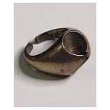 Sterling Silver Signet Ring with Etched Design 10g