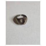 Sterling Silver Signet Ring with Etched Design 10g