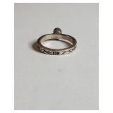 Silpada .925 Sterling Silver Amethyst Ring from India 3.4g