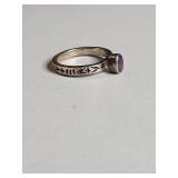 Silpada .925 Sterling Silver Amethyst Ring from India 3.4g