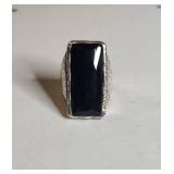 Silpada .925 Sterling Silver Black Onyx Statement Ring 15g