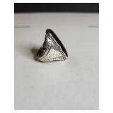 Silpada .925 Sterling Silver Black Onyx Statement Ring 15g