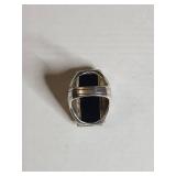 Silpada .925 Sterling Silver Black Onyx Statement Ring 15g