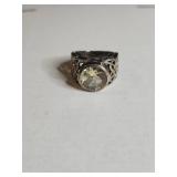 Silpada .925 Sterling Silver Celtic Knot Ring with Yellow Crystal 12.59g