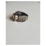 Silpada .925 Sterling Silver Celtic Knot Ring with Yellow Crystal 12.59g