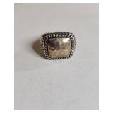 Silpada .925 Sterling Silver Square Signet Ring with Braided Border 14g