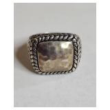 Silpada .925 Sterling Silver Square Signet Ring with Braided Border 14g