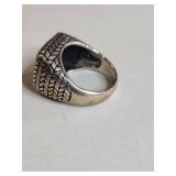Silpada .925 Sterling Silver Square Signet Ring with Braided Border 14g