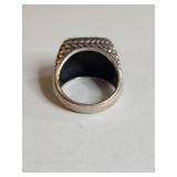 Silpada .925 Sterling Silver Square Signet Ring with Braided Border 14g