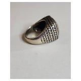 Silpada .925 Sterling Silver Square Signet Ring with Braided Border 14g