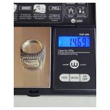 Silpada .925 Sterling Silver Square Signet Ring with Braided Border 14g