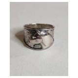 Silpada .925 Sterling Silver Wide Band Ring with Textured Horse Design 8.8g