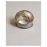 Silpada .925 Sterling Silver Wide Band Ring with Textured Horse Design 8.8g