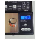 Silpada .925 Sterling Silver Coral Inlay Ring 12.8g