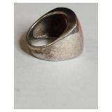 Silpada .925 Sterling Silver Coral Inlay Ring 12.8g
