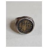 Silpada .925 Roman Coin Silver Ring 8g