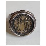Silpada .925 Roman Coin Silver Ring 8g